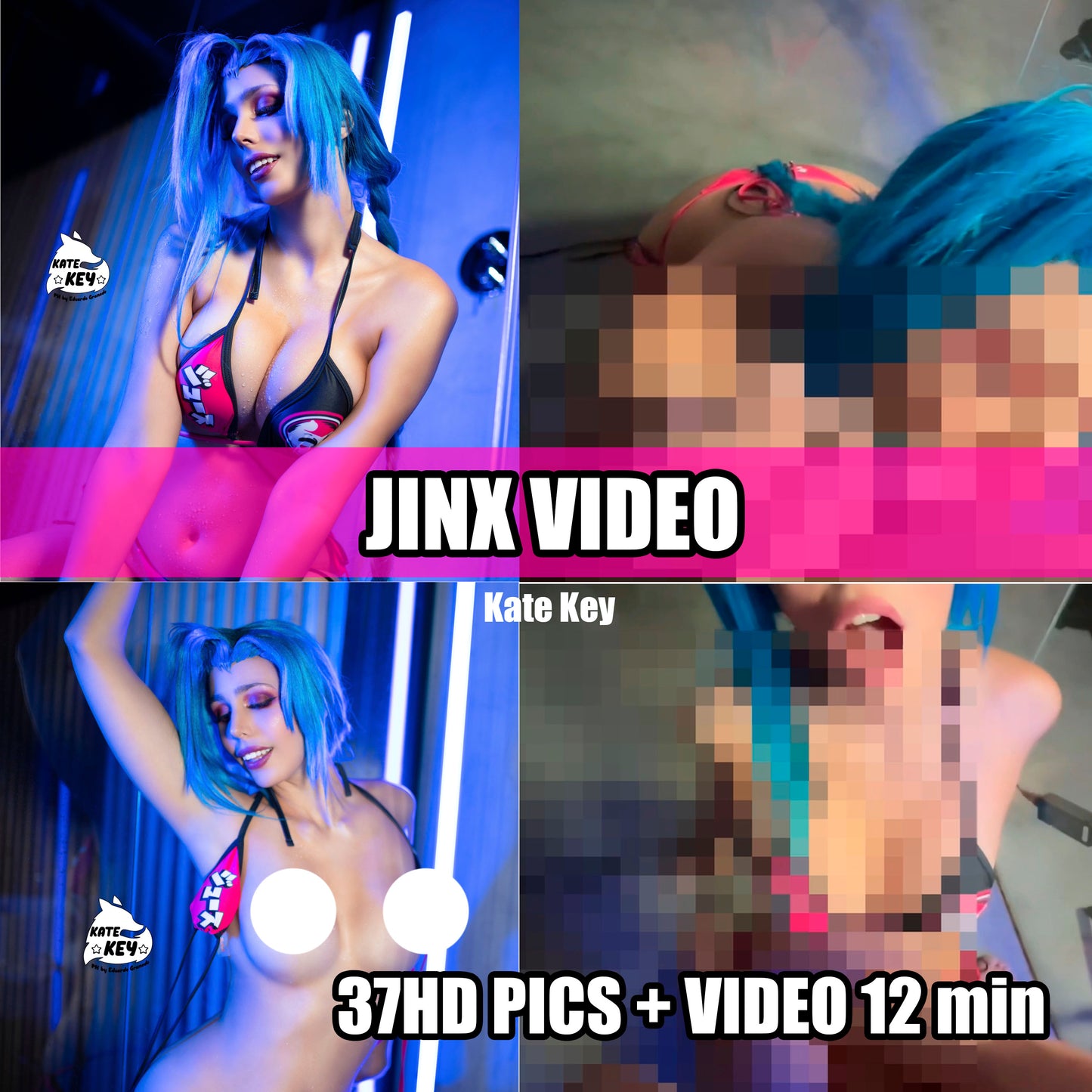 Jinx bikini cosplay HD SET + video - KatekeyCosplayShop